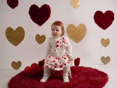 LITTLE A 'HANNAH' HEART PRINT BOW DRESS 4417 LITTLE A 'HANNAH' HEART PRINT BOW DRESS 4417