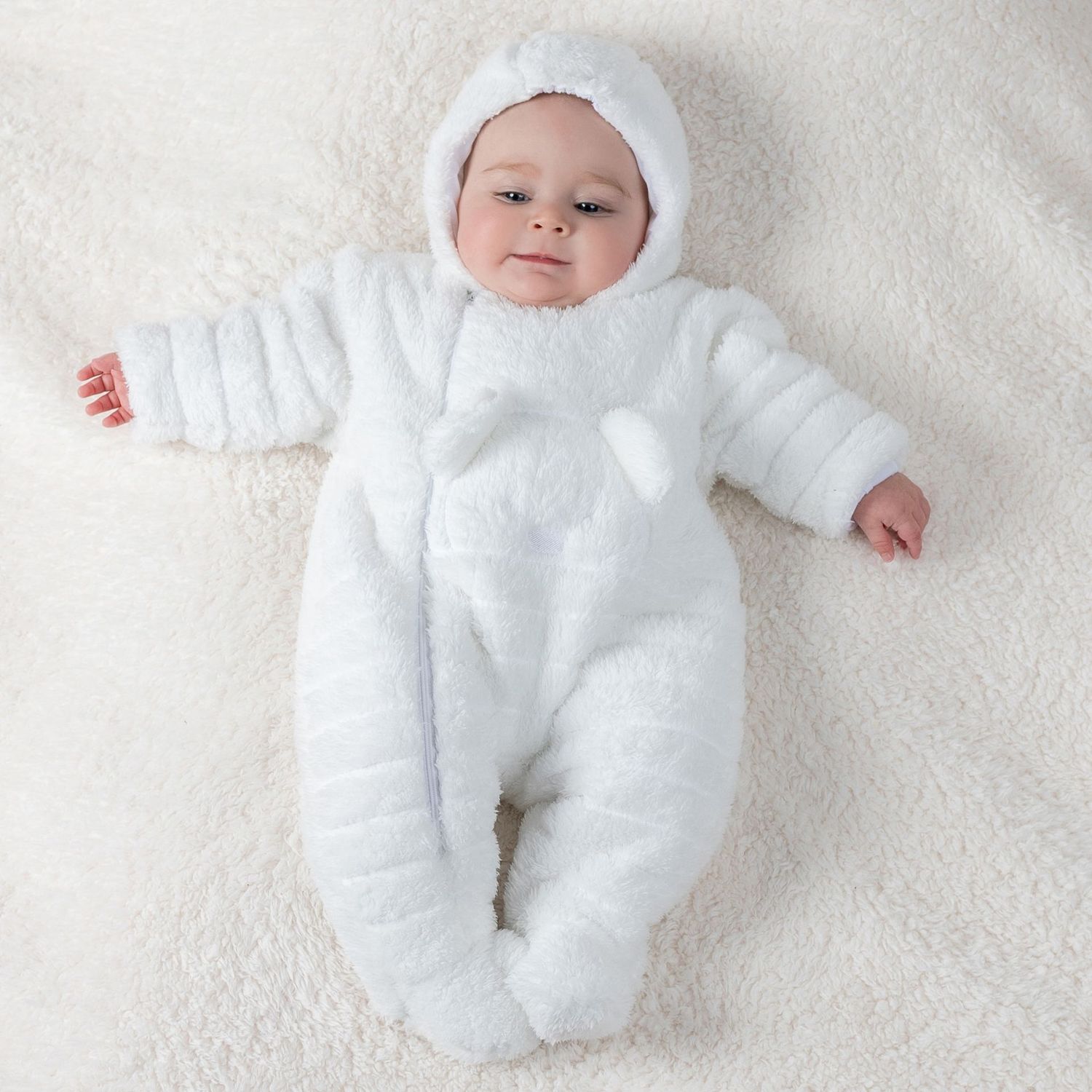 EMILE ET ROSE 'ABEL' SNOW WHITE ULTRA SOFT SNOWSUIT ER1955