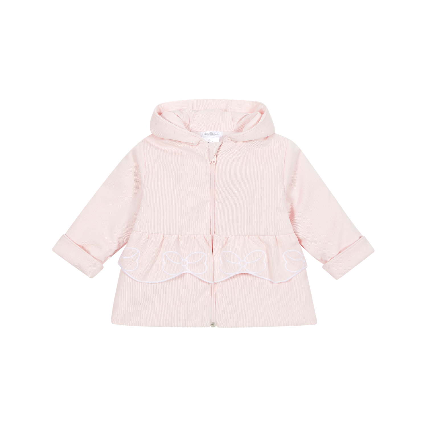 DEOLINDA 'DEENA' PALE PINK FINE CORD HOODED JACKET  DEO1211