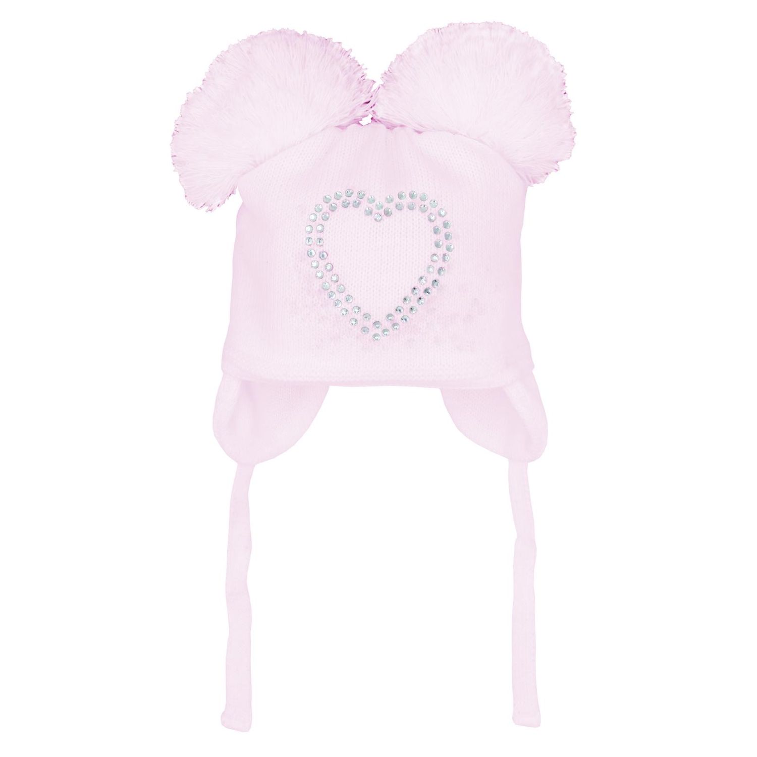 PASTELS & CO "KIKI" PINK BLING DOUBLE POM HAT PASKIKI