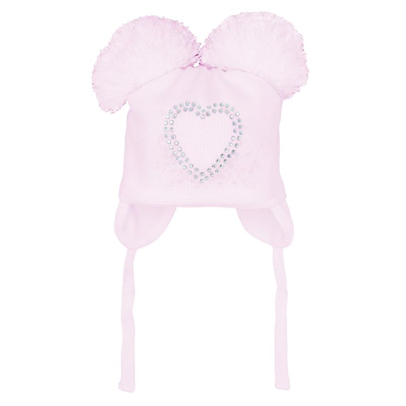 PASTELS & CO "KIKI" PINK BLING DOUBLE POM HAT PASKIKI