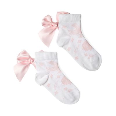 ADEE 'CLEMINTINE' WHITE BOW ANKLE SOCKS AD1904 ADEE 'CLEMINTINE' WHITE BOW ANKLE SOCKS AD1904