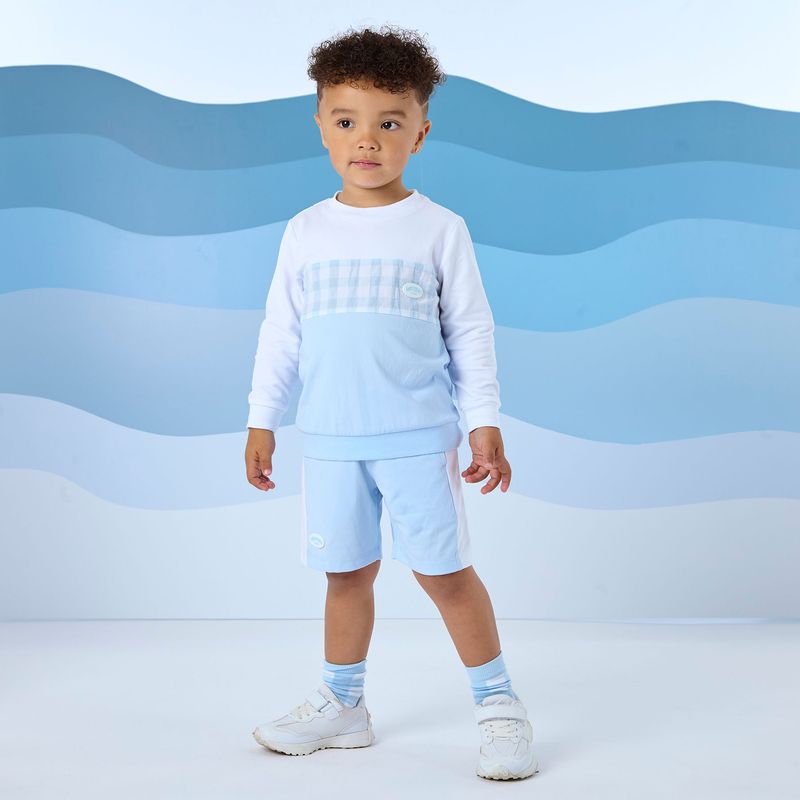 MITCH & SON  'FINLEY'  GINGHAM SWEAT SHORT SET 5107