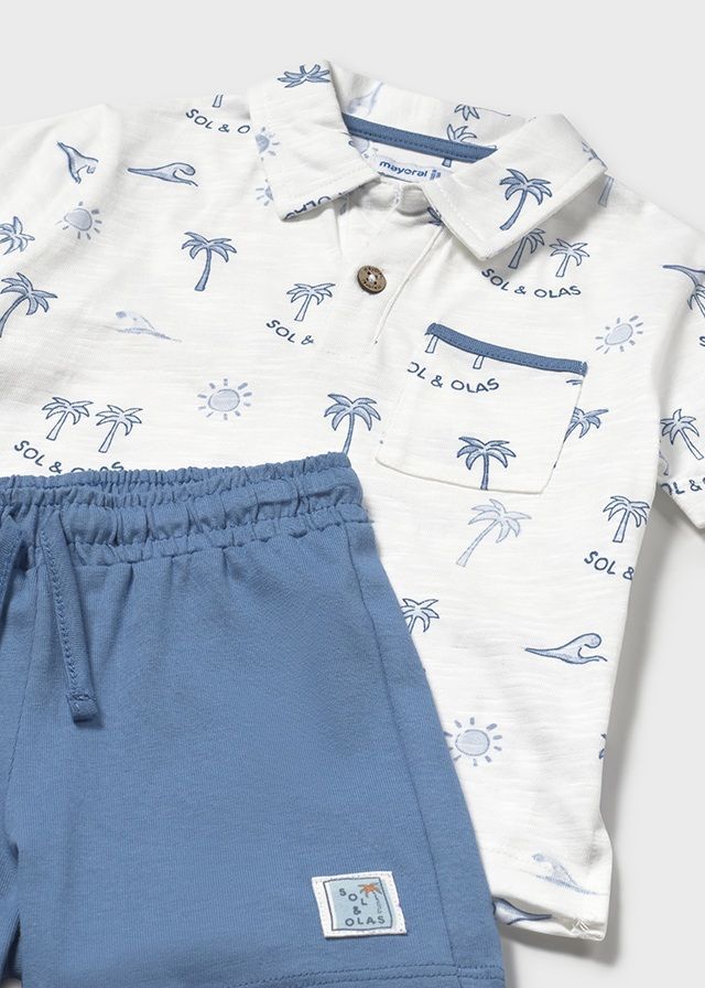MAYORAL BLUE & WHITE SHORT SET MAY1657