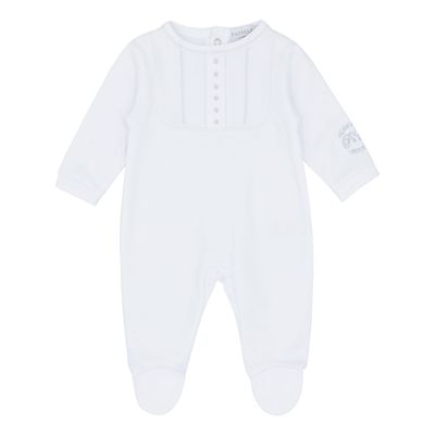 PASTELS & CO  PASTELS & CO "ASHER' WHITE UNISEX ALL-IN-ONE WITH FEET PAS102A