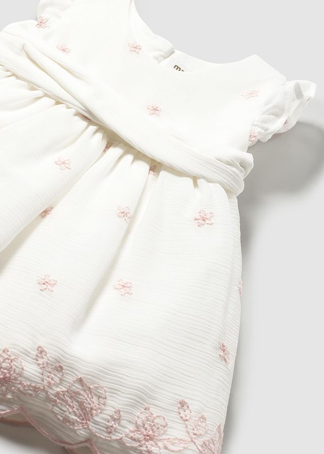 MAYORAL FANCY WHITE & PINK DRESS & PANT MAY1856