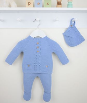 PEX 'PATRICK' PALE BLUE KNIT THREE PIECE SET 2205