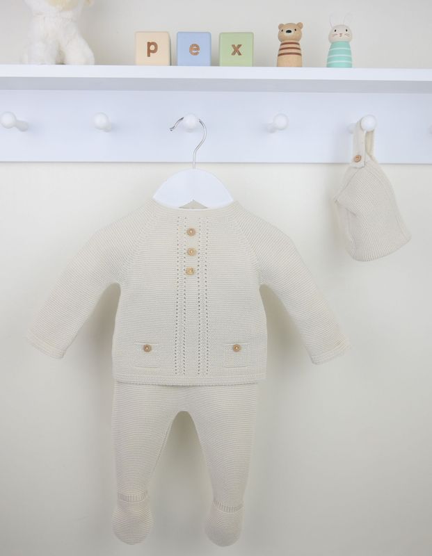 PEX 'PATRICK' BEIGE KNIT THREE PIECE SET 2205