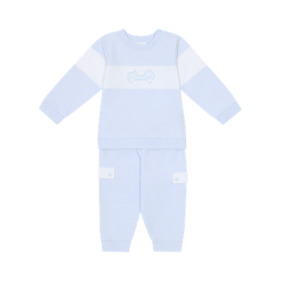 DEOLINDA 'LINO' CAR MOTIF PALE BLUE & WHITE JOG SET DEO5901