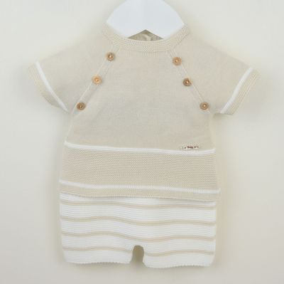CASPER NATURAL & WHITE FINE KNIT SHORT SET PEX522N CASPER NATURAL & WHITE FINE KNIT SHORT SET PEX522N