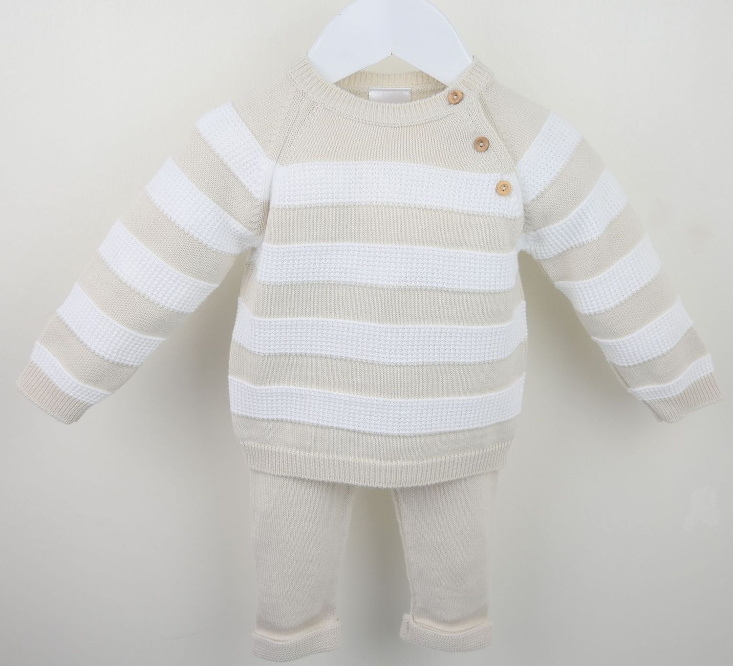 PEX 'FRANKIE' NATURAL AND WHITE TWO PIECE TROUSER SET PEX548
