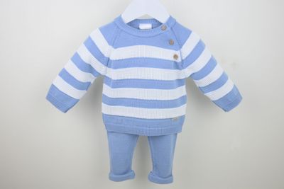 PEX 'FRANKIE' BLUE AND WHITE TWO PIECE TROUSER SET PEX548B