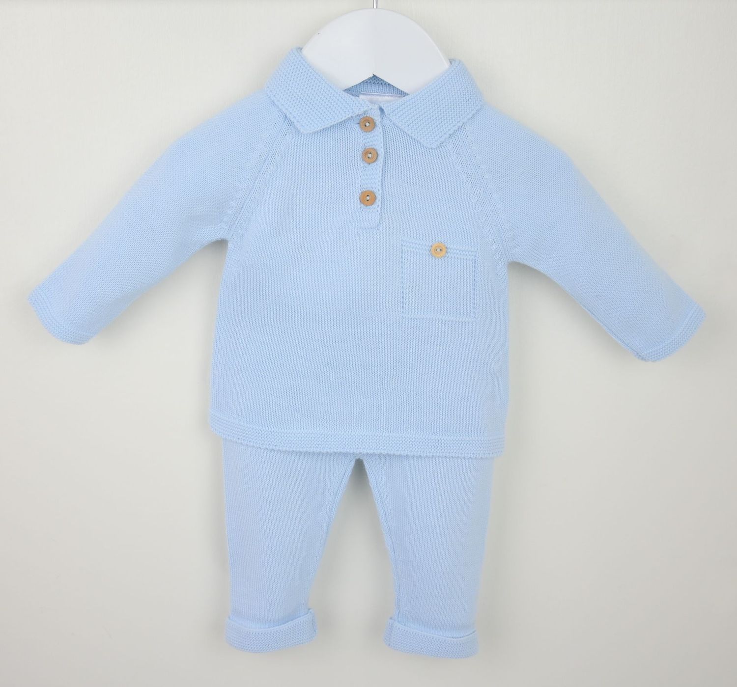 PEX 'OLIVER' BLUE FINE KNIT TWO PIECE TROUSER SET PEX550B
