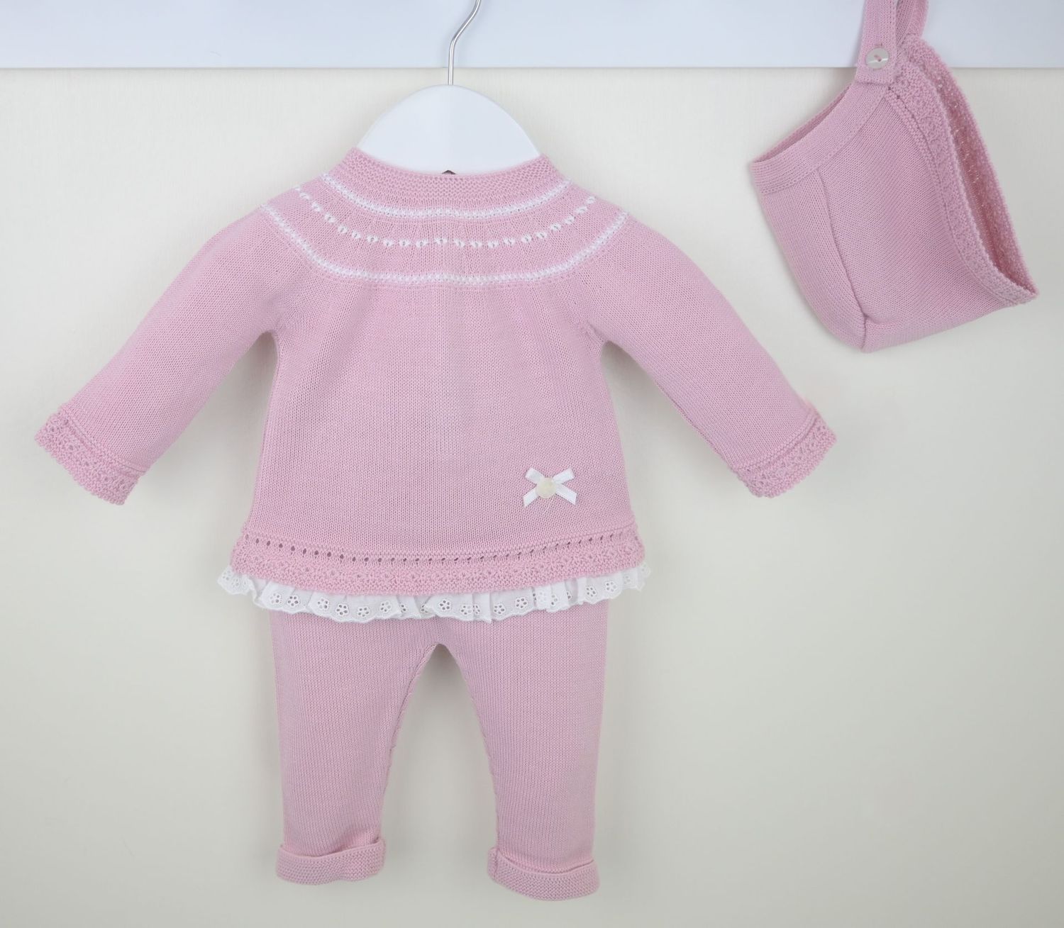 PEX 'MEREDITH' DUSKY PINK KNIT TWO PIECE WITH HAT PEX545