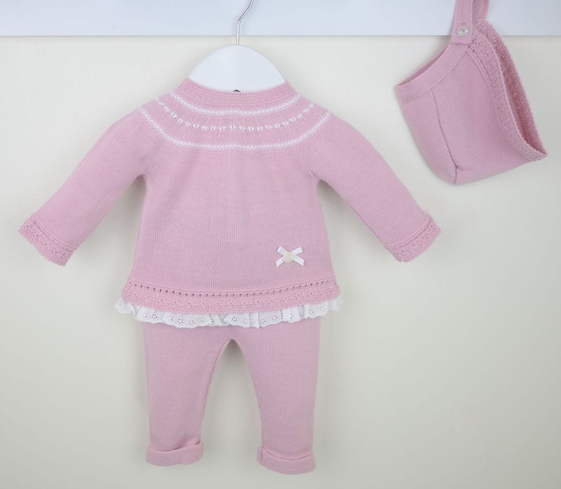 PEX 'MEREDITH' DUSKY PINK KNIT TWO PIECE WITH HAT PEX545