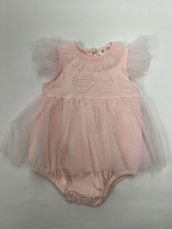 DEOLINDA 'SUMMER' PINK TULLE SHORT ROMPER DEO5517 DEOLINDA 'SUMMER' PINK TULLE SHORT ROMPER DEO5517