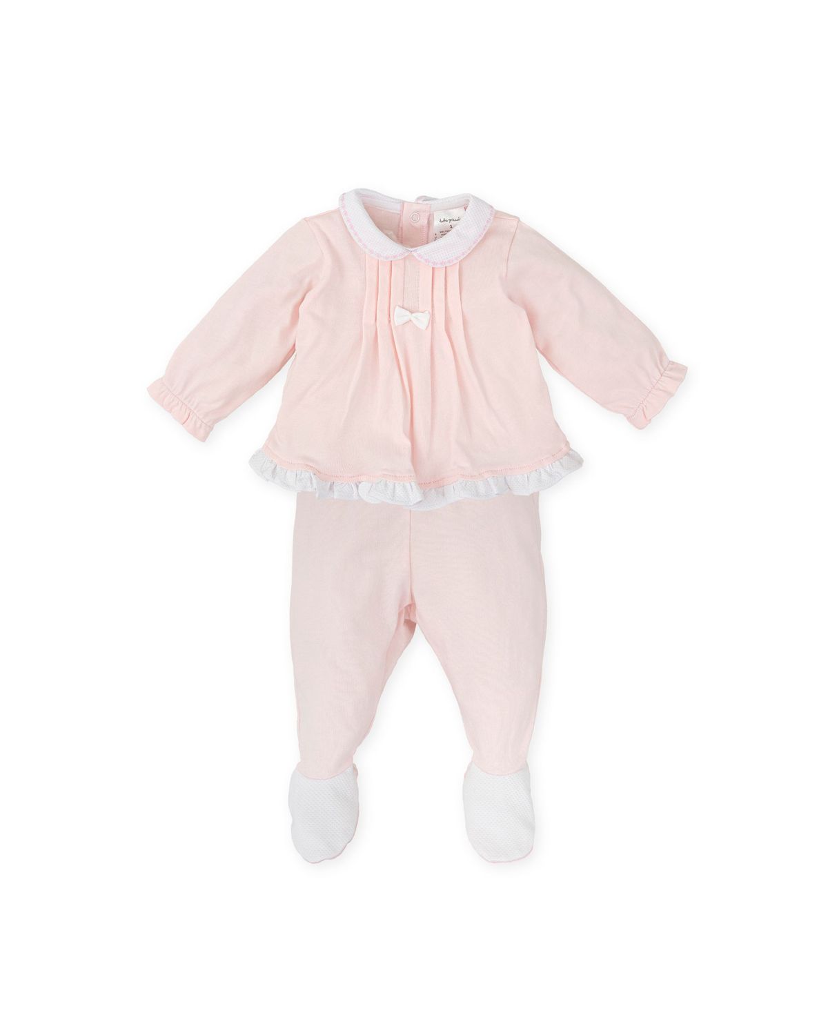 TUTTO PICCOLO PINK TWO PIECE WITH FEET TP2779