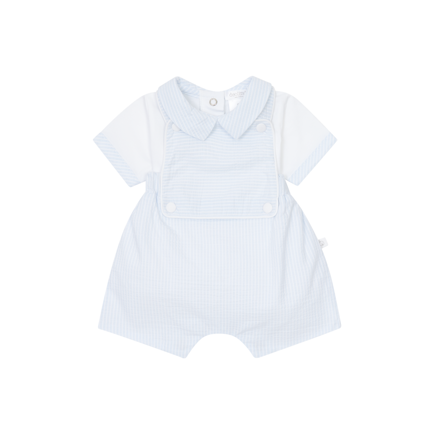 DEOLINDA 'TINO' PALE BLUE & WHTE DUNGAREE SET DEO5602
