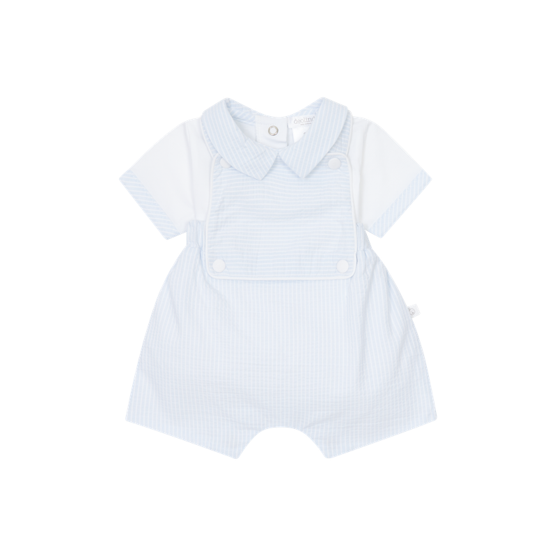 DEOLINDA 'TINO' PALE BLUE & WHTE DUNGAREE SET DEO5602