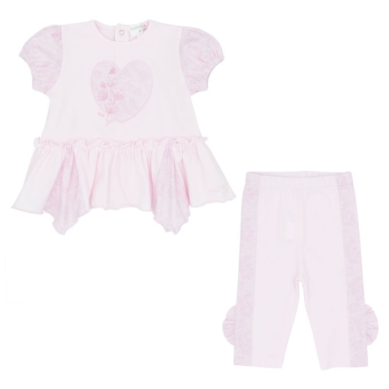 PASTELS & CO 'IDA ' PINK PEPLUM LEGGING SET PAS200F