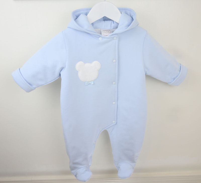 PEX 'FOSTER' PALE BLUE PADDED PRAM SUIT  PEX0704