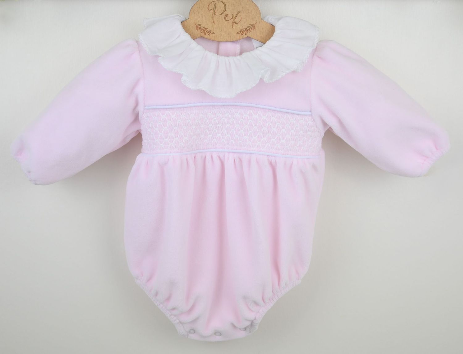 PEX 'EVIE' PALE PINK SMOCKED ROMPER PEX0777 **COMING SOON**