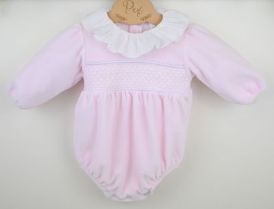PEX 'EVIE' PALE PINK SMOCKED ROMPER PEX0777