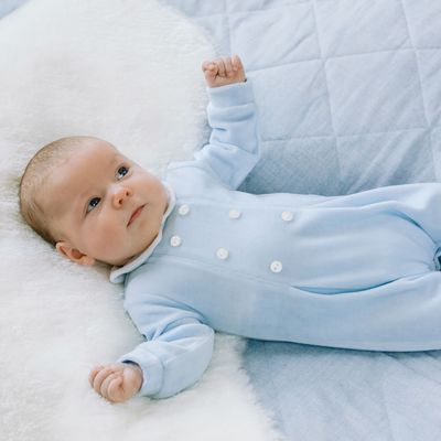 EMILE ET ROSE 'KASPER' PALE BLUE ALL IN ONE VELOUR ER2618