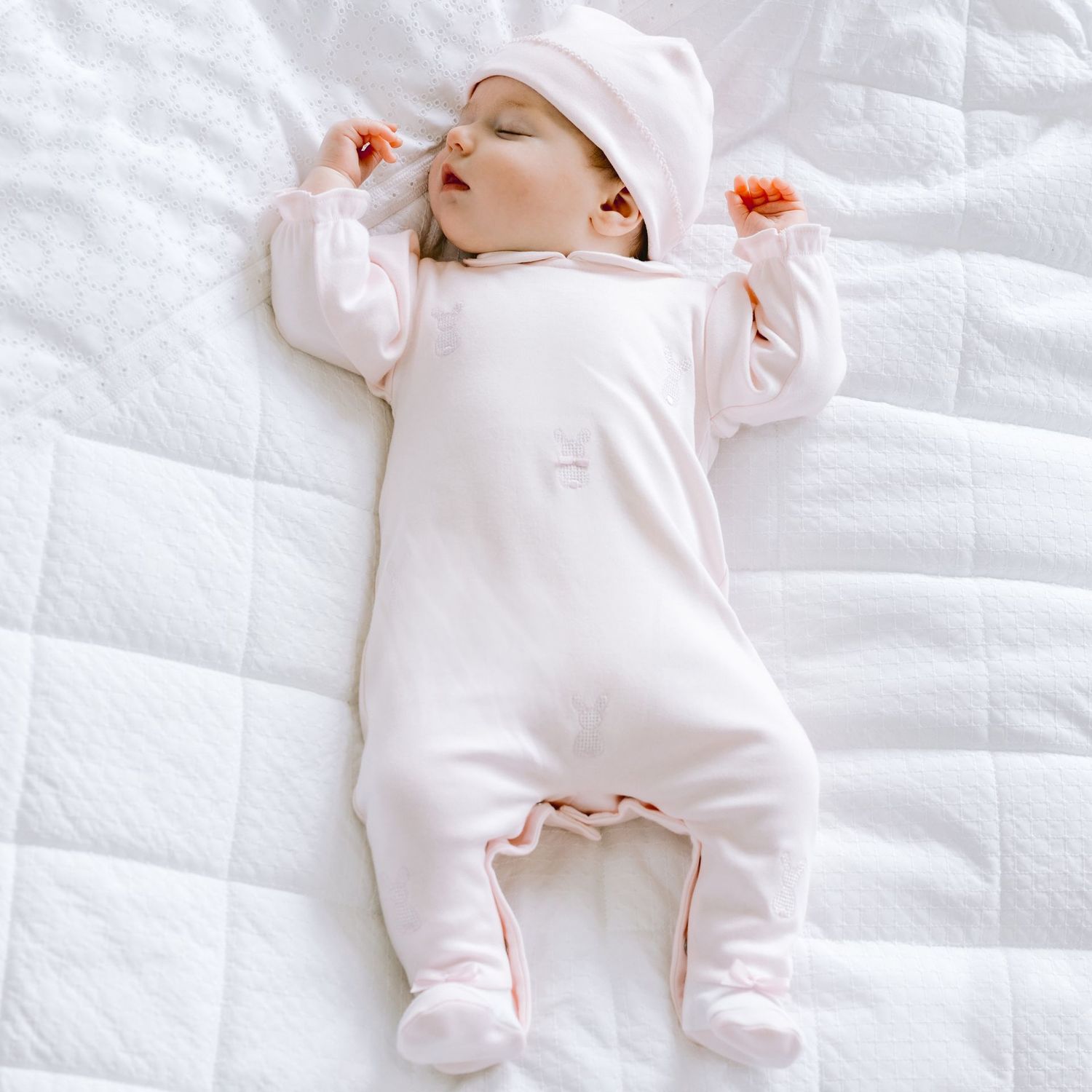 EMILE ET ROSE 'KALLIE' PALE PINK ALL IN ONE WITH HAT ER2630