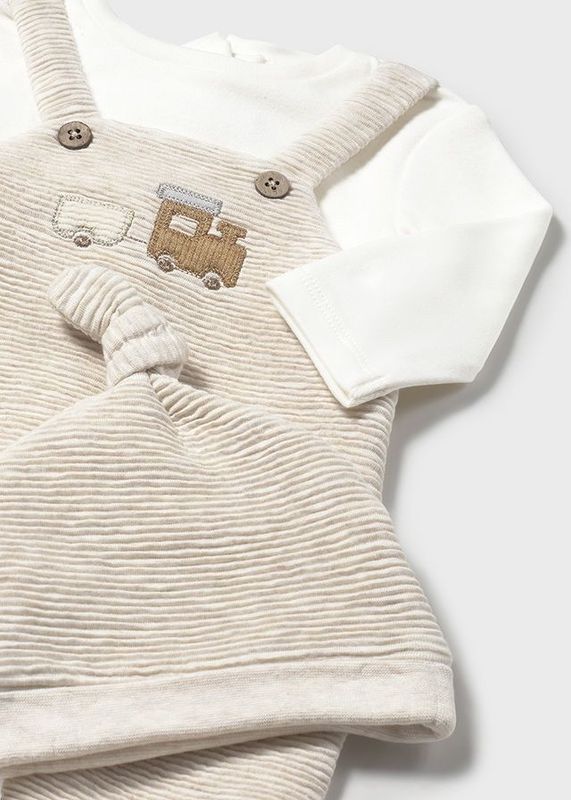 MAYORAL MILK ALL-IN-ONE DUNGAREE STYLE WITH HAT MAY2609M