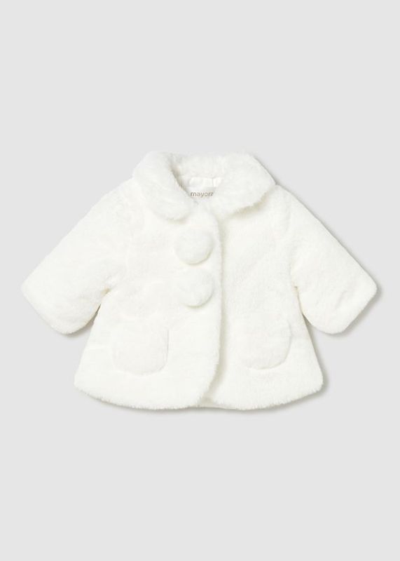 MAYORAL IVORY FAUX FUR COAT  MAY2402