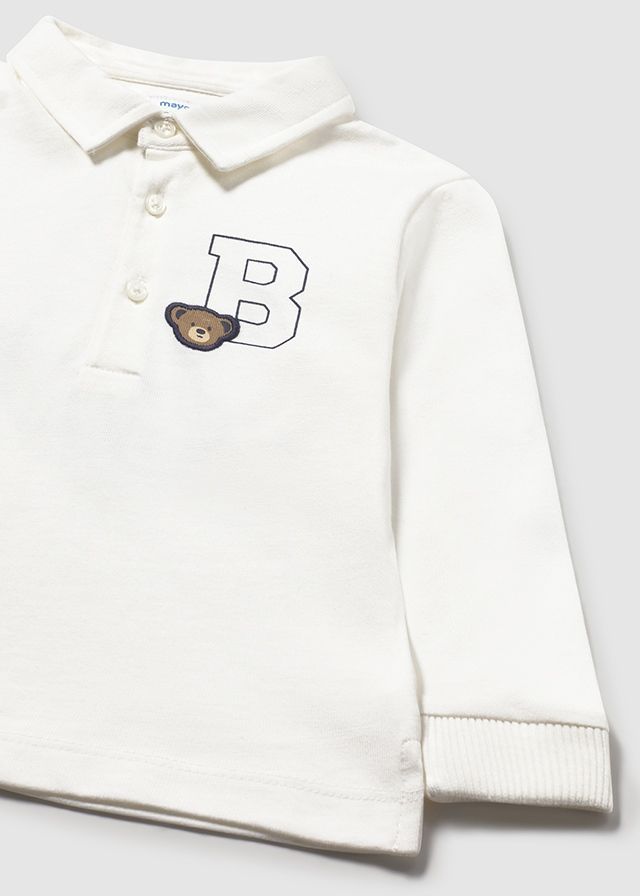 MAYORAL NATURAL BEAR MOTIF POLO SHIRT AND TROUSER SET MAY2101B/ 2511