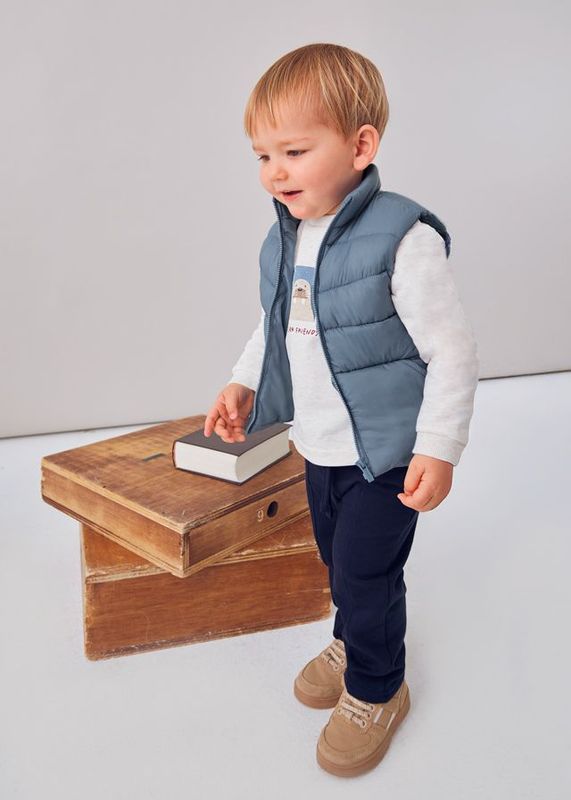 MAYORAL 'ICEBERG BLUE' 3 PIECE TROUSER SET WITH GILET MAY2649