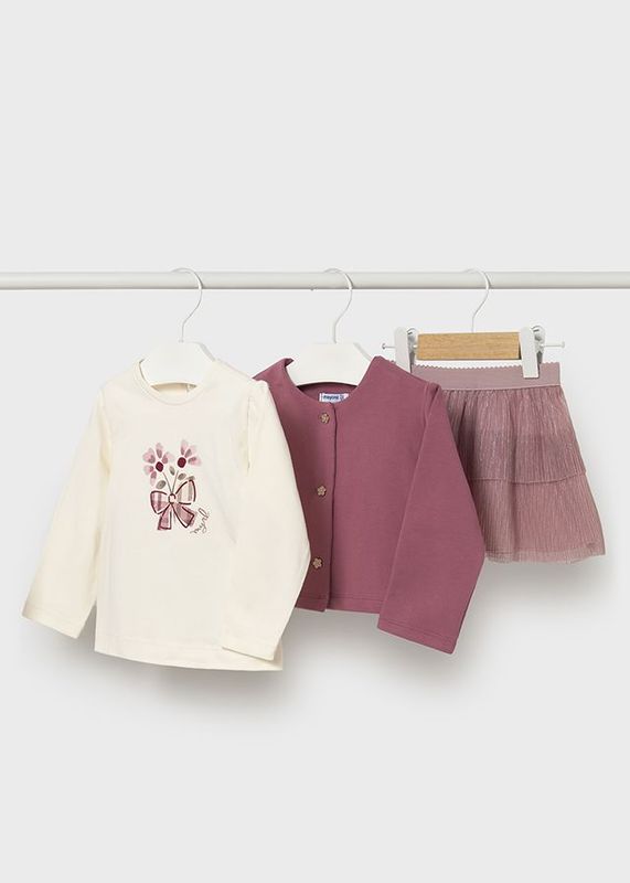 MAYORAL DUSKY PINK 3 PIECE SKIRT SET MAY2922