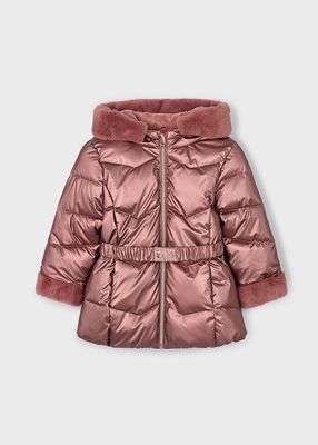 MAYORAL METALLIC DUSKY PINK COAT MAY4448