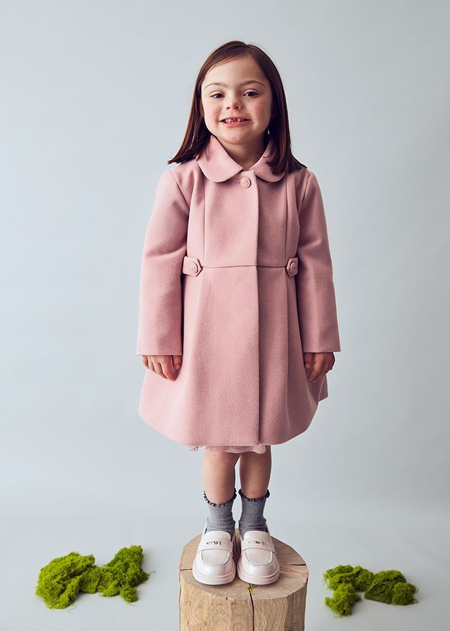 MAYORAL DUSKY PINK WOOL COAT MAY4440