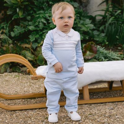 EMILE ET ROSE 'KEVIN TWO PIECE TROUSER SUIT IN PALE BLUE ER6511