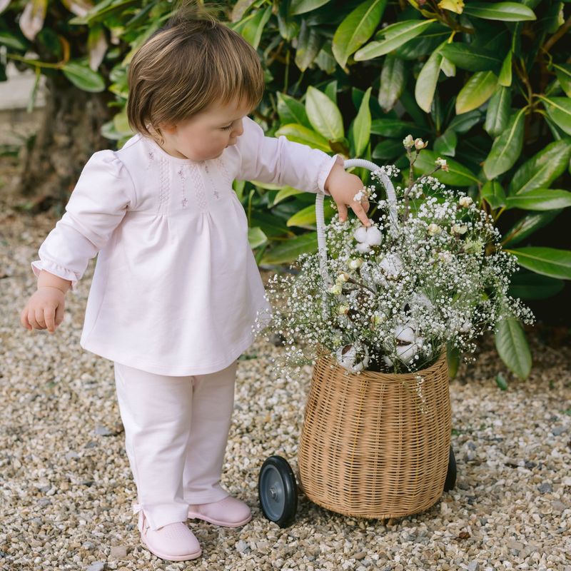 EMILE ET ROSE 'KATE' PALE PINK TWO PIECE SMOCKING TROUSER SET ER6515