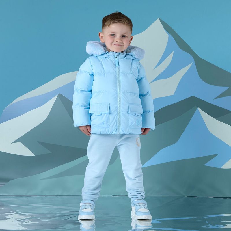MITCH & SON 'JACK' BLUE FUR TRIMMED PADDED JACKET  MS5401