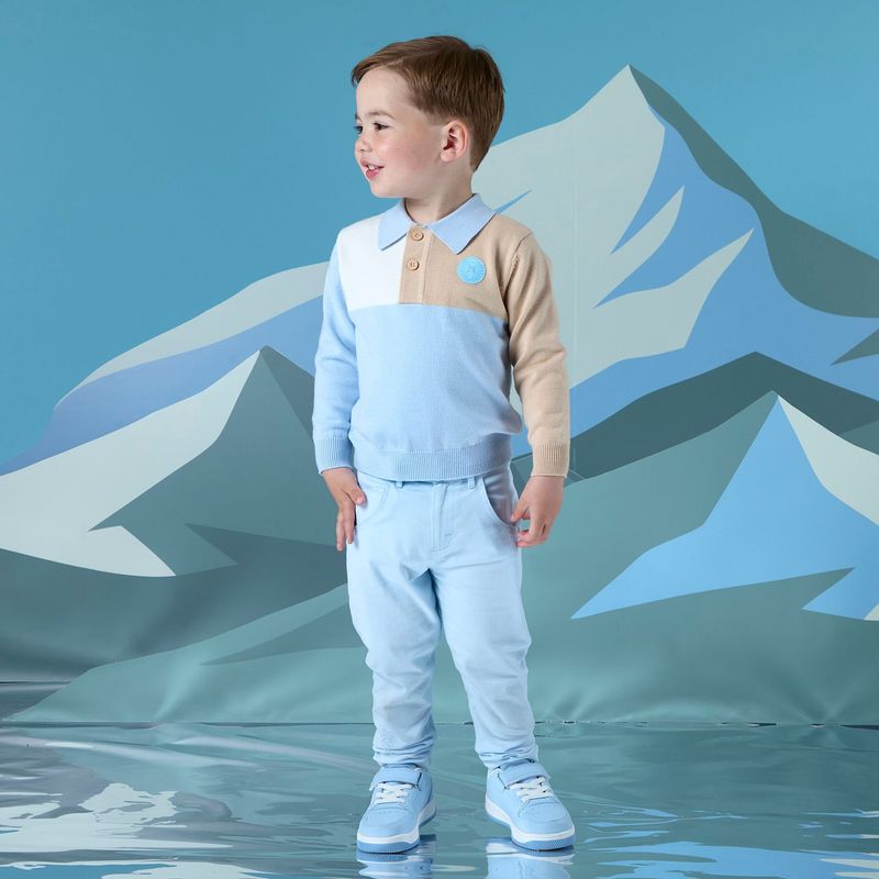 MITCH & SON 'JUDE & JETT' BLUE AND BEIGE TROUSER SET MS5413/5418