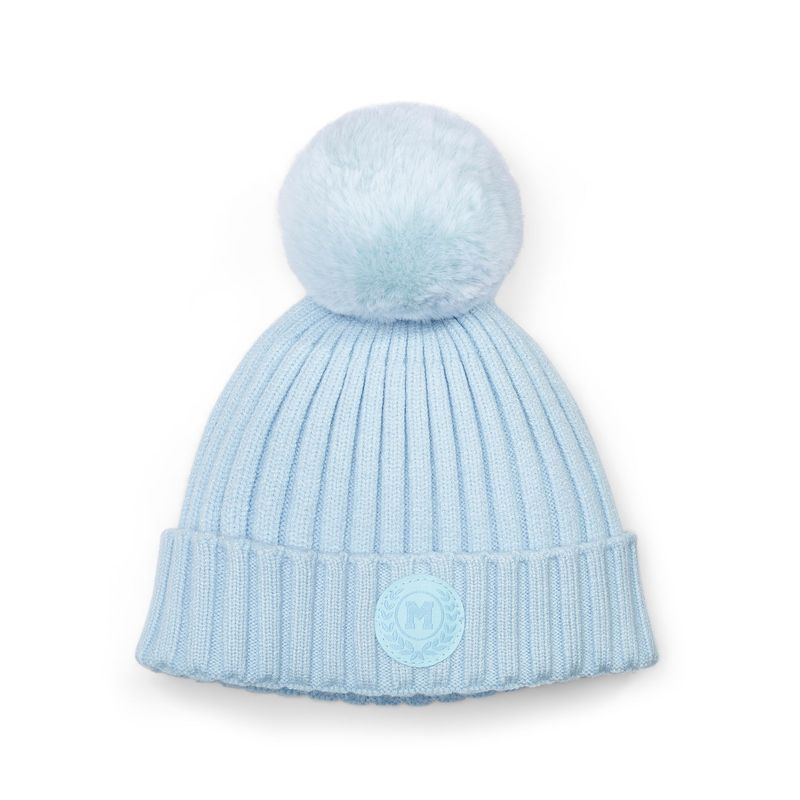 JIMMY PALE BLUE  KNITTED POM HAT MS5419