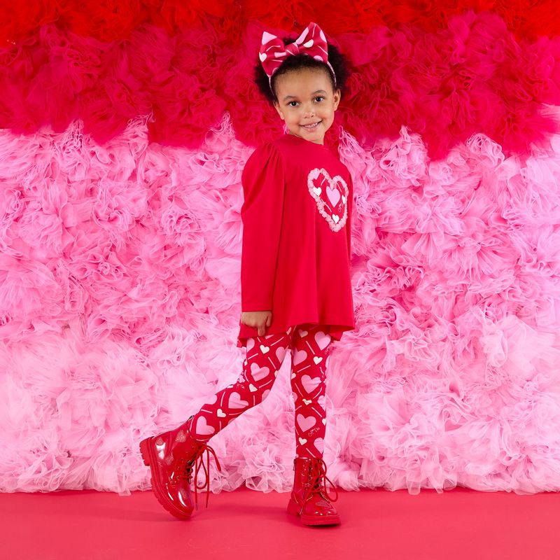 ADEE 'LOLA' RED HEART PRINT LEGGING SET AD1502