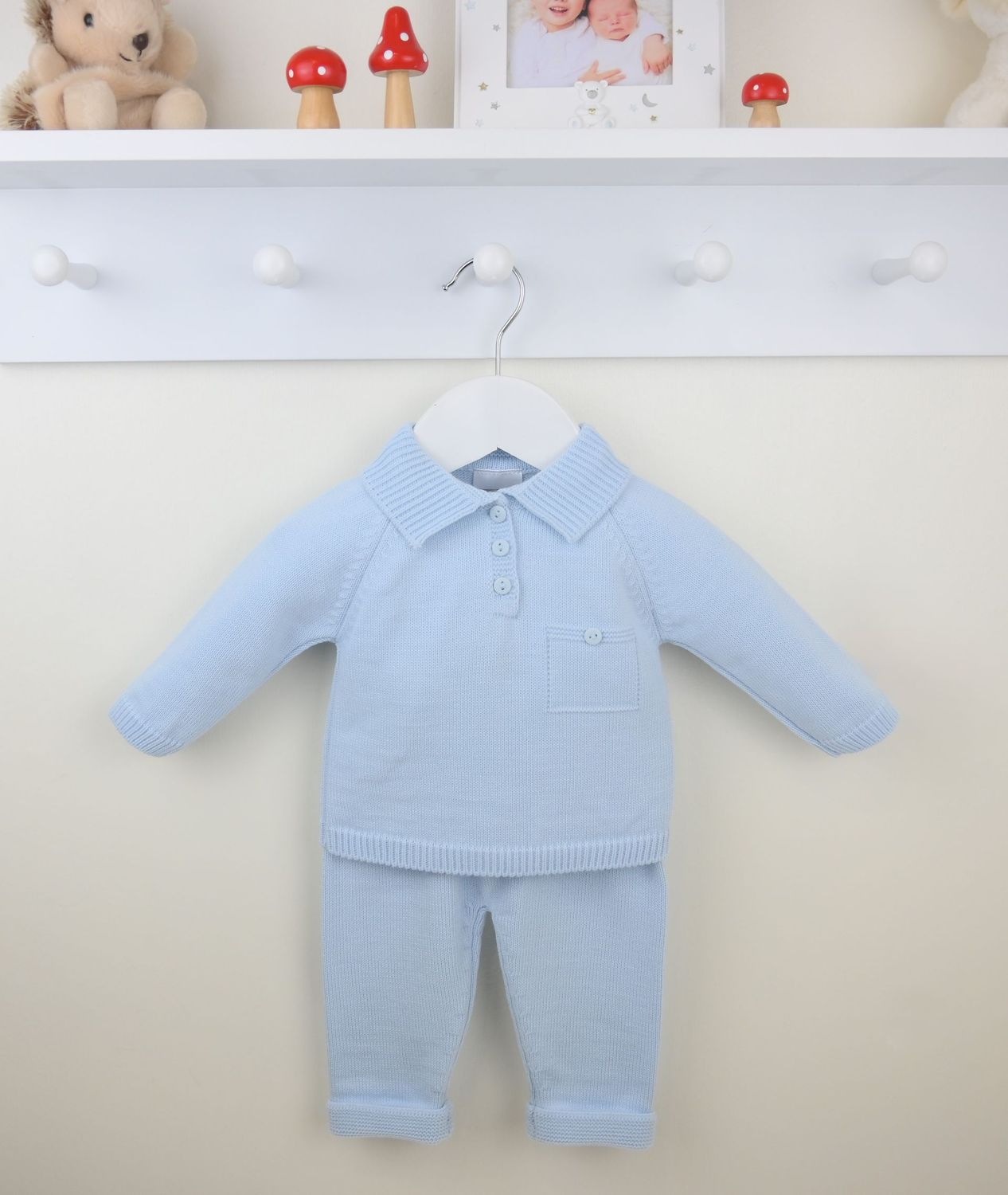 PEX 'LOUIS' BLUE FINE KNIT TROUSER SET PEXB0764  **COMING SOON