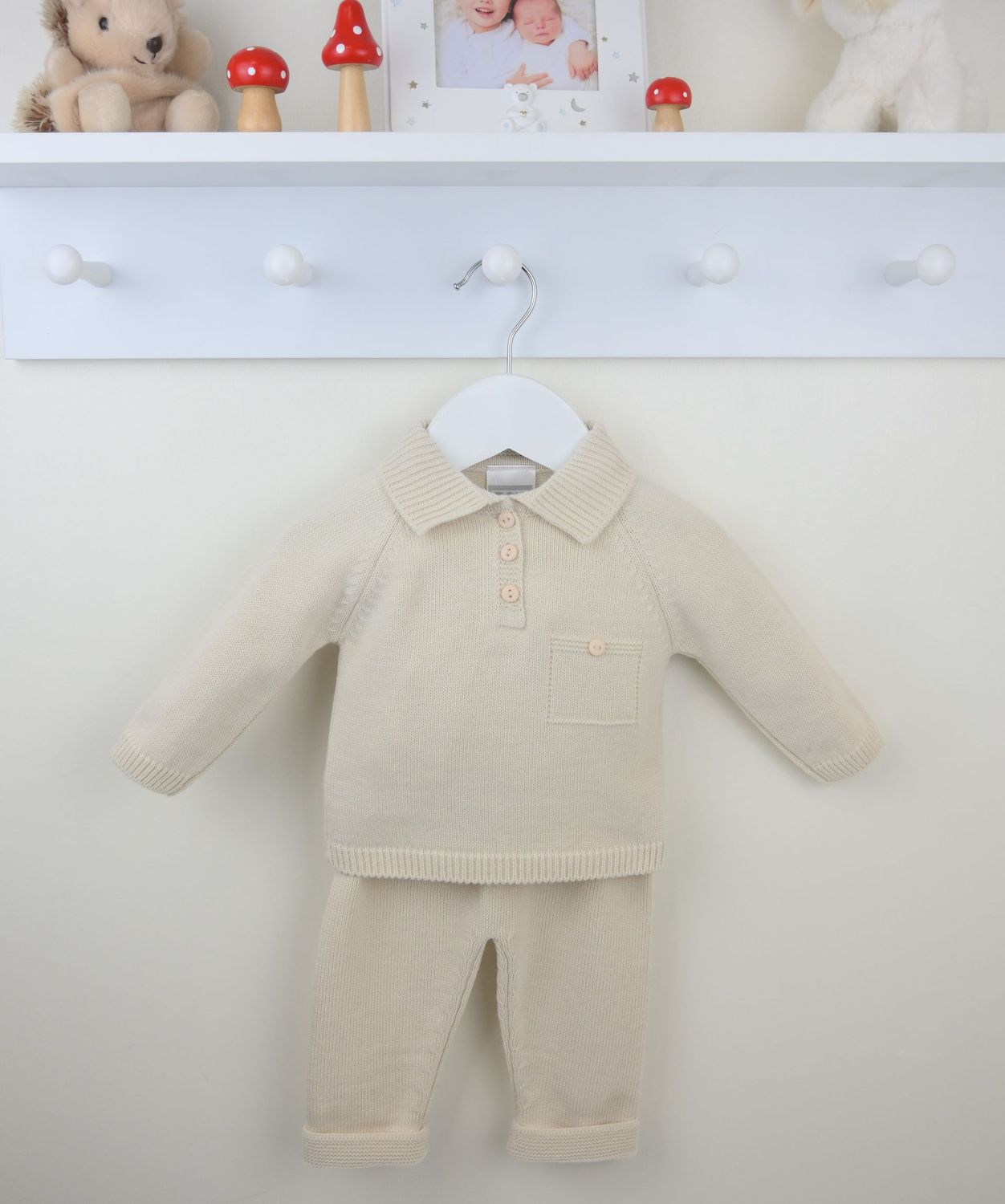 PEX 'LOUIS' PALE BEIGE FINE KNIT TROUSER SET PEXB0764N  **COMING SOON