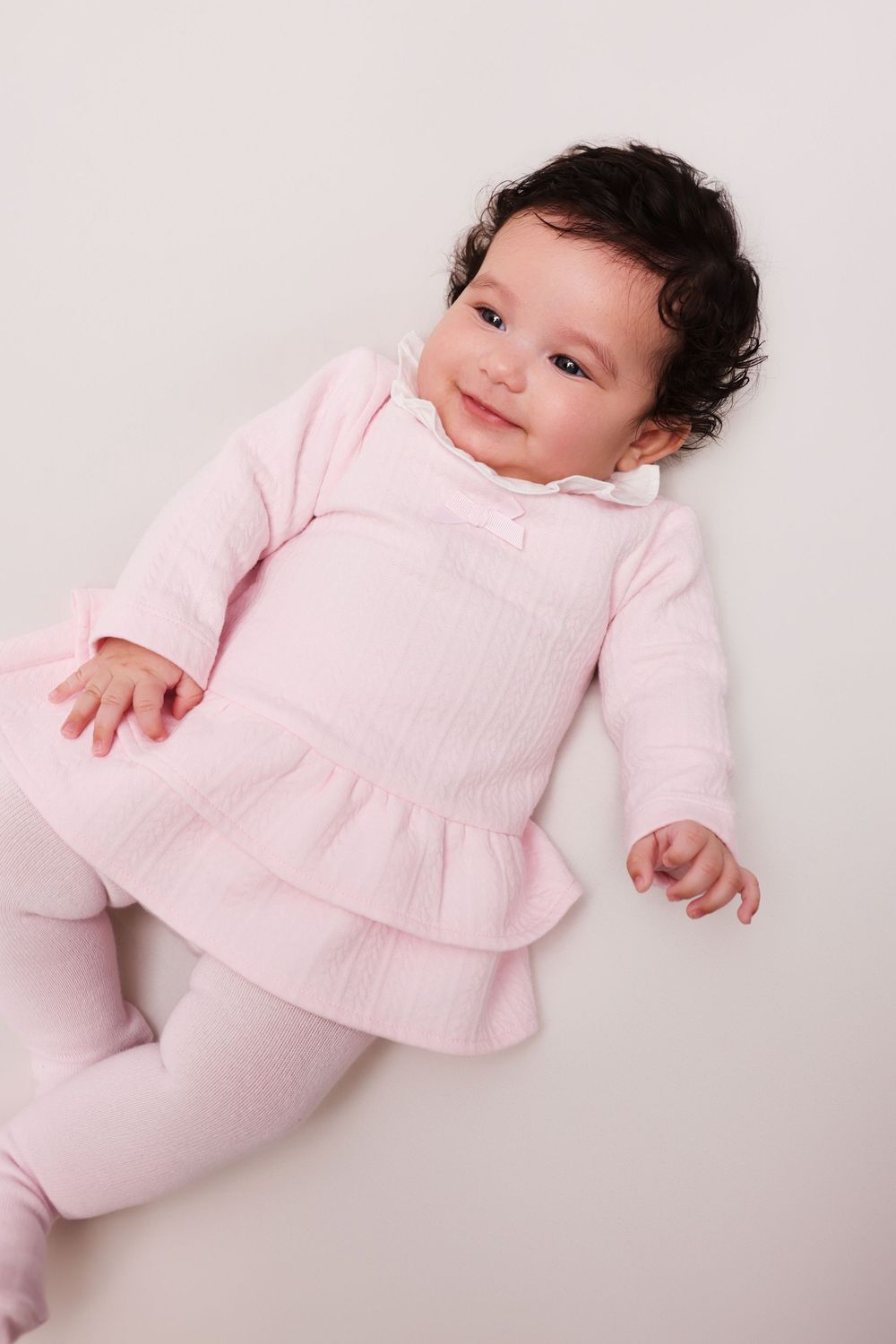 TUTTO PICCOLO PALE PINK FRILL DRESS & TIGHTS TP2290