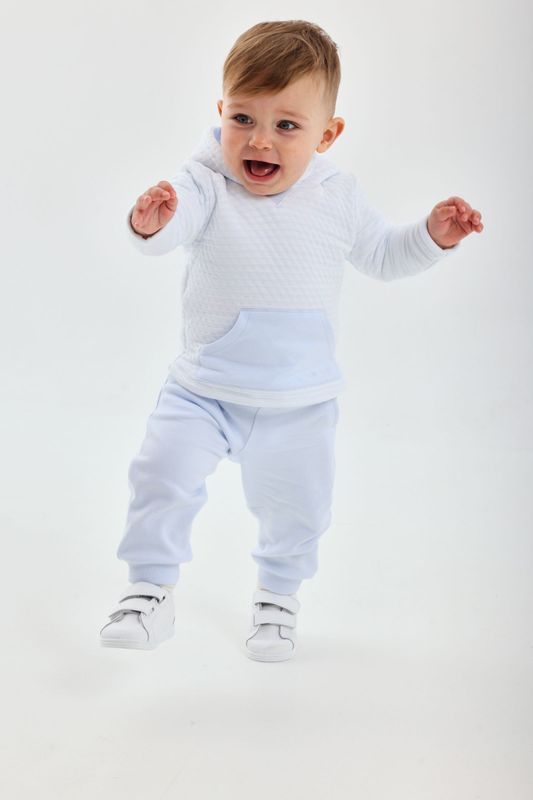 TUTTO PICCOLO PALE BLUE AND WHITE TRACKSUIT TP2708