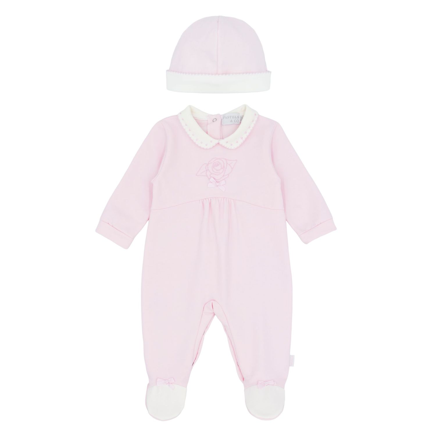 PASTELS & CO 'CORA'' PALE PINK ALL IN ONE WITH HAT PAS309A PASTELS & CO 'CORA'' PALE PINK ALL IN ONE WITH HAT PAS309A