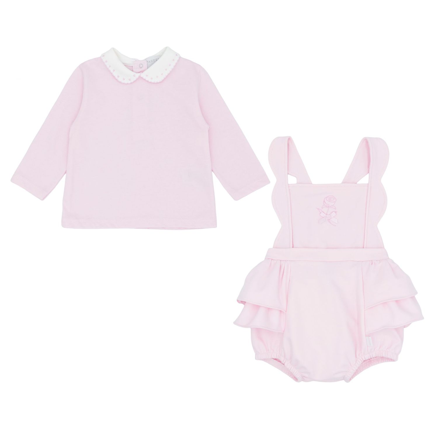PASTELS & CO 'AMALIA' PINK TWO PIECE ROMPER PAS309C PASTELS & CO 'AMALIA' PINK TWO PIECE ROMPER PAS309C