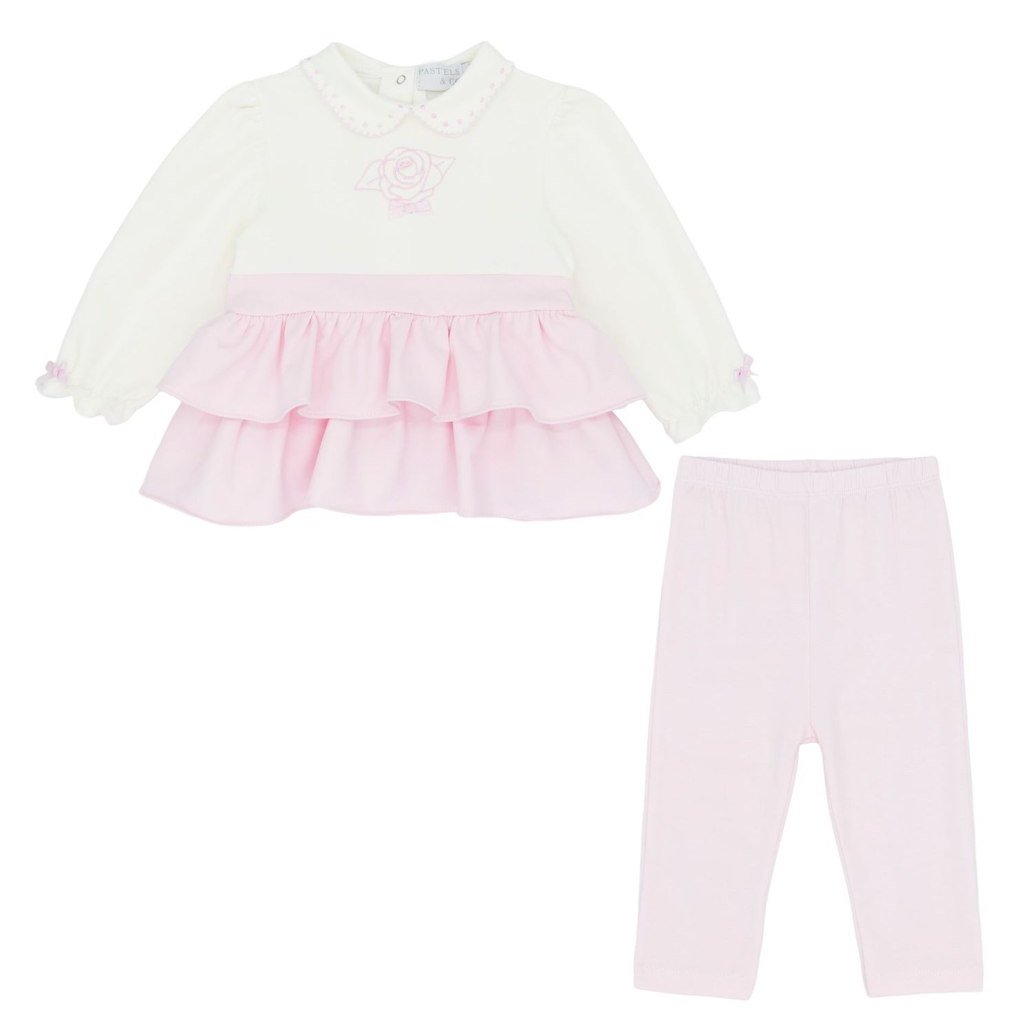 PASTELS & CO 'AMANDA'FRILL PEPLUM TOP AND LEGGING SET PAS309J
