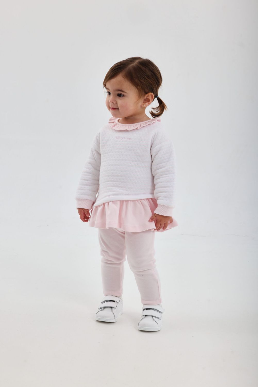 TUTTO PICCOLO PALE PINK AND WHITE LEGGING SET TP2739